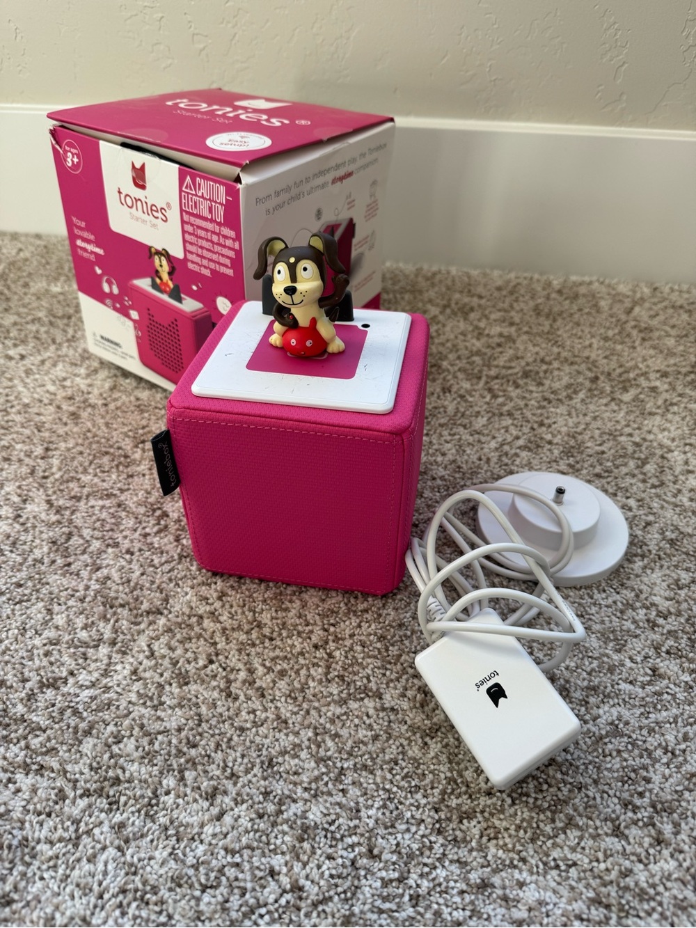 Tonies Pink Toniebox Portable Audio Player with Charger